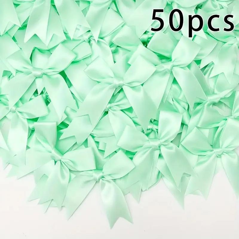 50pcs/bag Ribbon Bows Decoration Handwork DIY Party Decoration Swallowtail Bow Party Decor 85x85mm