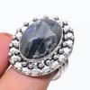 Натуральный Лабрадорит Драгоценный Камень 925 Стерлинговое Серебро Ювелирное Кольцо Размер 6 a8V15