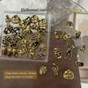 30pcs Mix 3D Halloween Alloy Nail Charms Gold Skull Skeleton Pumpkin Spider Web Nail Gems Metal Retro Punk Nail Art Supplies D#4