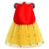 Girl Cosplay Snow White Dress Yellow Luxury Costume With Cloak Holiday Party Gift For Girl Dress + Accessories