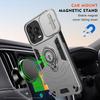 KEYSION Shockproof Case for ZTE Blade V70 Vita Silicone+PC Slide Camera Protection Ring Stand Phone Cover for Blade V70 Design