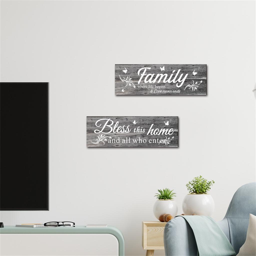 Деревянные вывески для дома, семейного настенного художественного декора для спальни, гостиной, офиса, домашнего декора