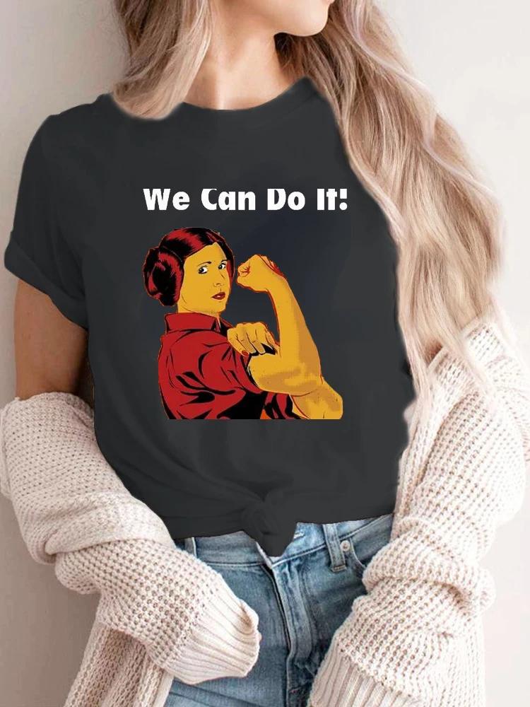 We Can Do It Letters Print Tshirt Momen Humor Warning Women T Shirt Lovely Camisa Short Sleeve Camisetas Mujer Gothic Y2k Tops
