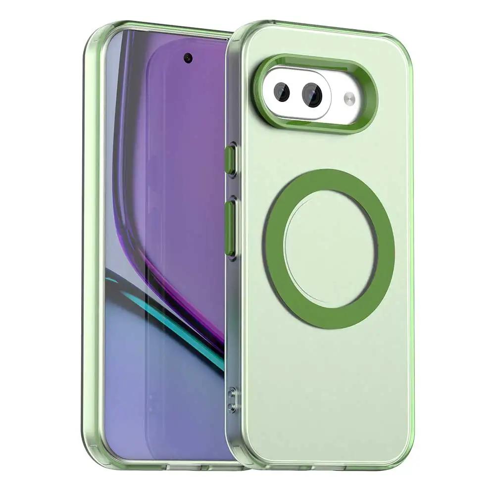 9a Magnetic for Magsafe Matte Phone Case for Google Pixel 9A Pixel9 A 9Pro XL Candy Color Полупрозрачный PC + TPU Защитный противоударный бампер