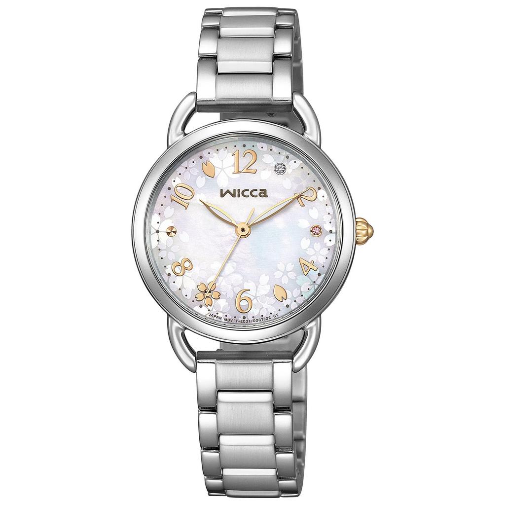 Wicca Solar Tech Waterproof Pink Replacement Strap 2way Silver Sakura Limited Model [Citizen] KP6-014-21 Women's