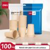 Deli LL203 Bamboo Fiber Disposable Thickened Paper Cups, 228ml, 100-pack