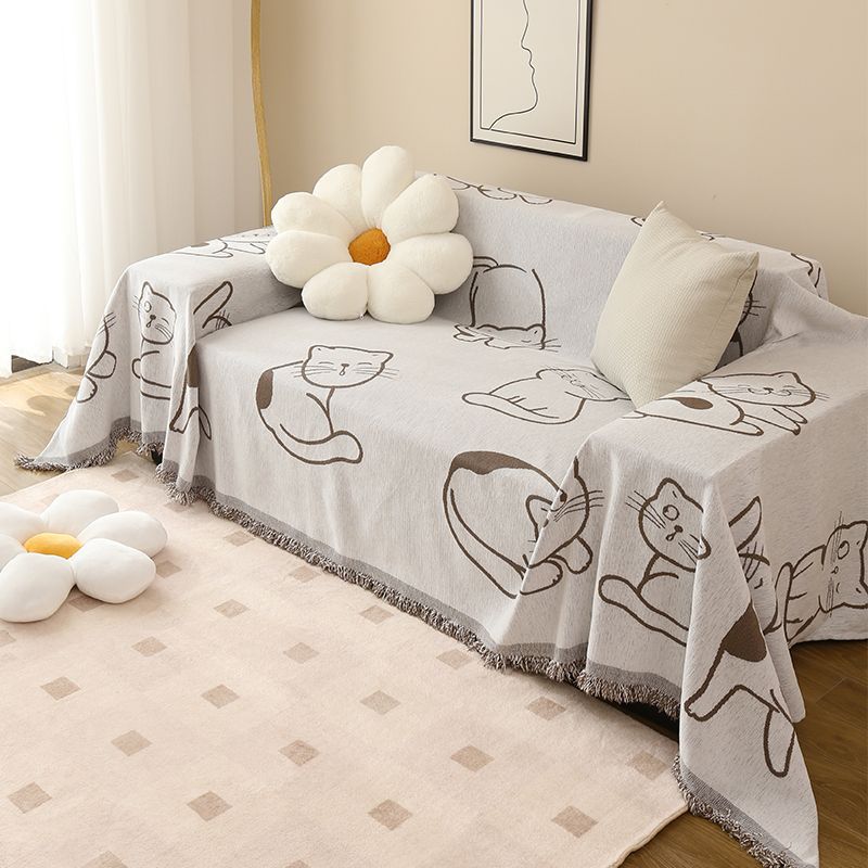 Ткань для чехла на диван с изображением кота на все времена года, противолыжная подушка для ног, защита от кошачьих царапин, полное покрытие для дивана, полотенце