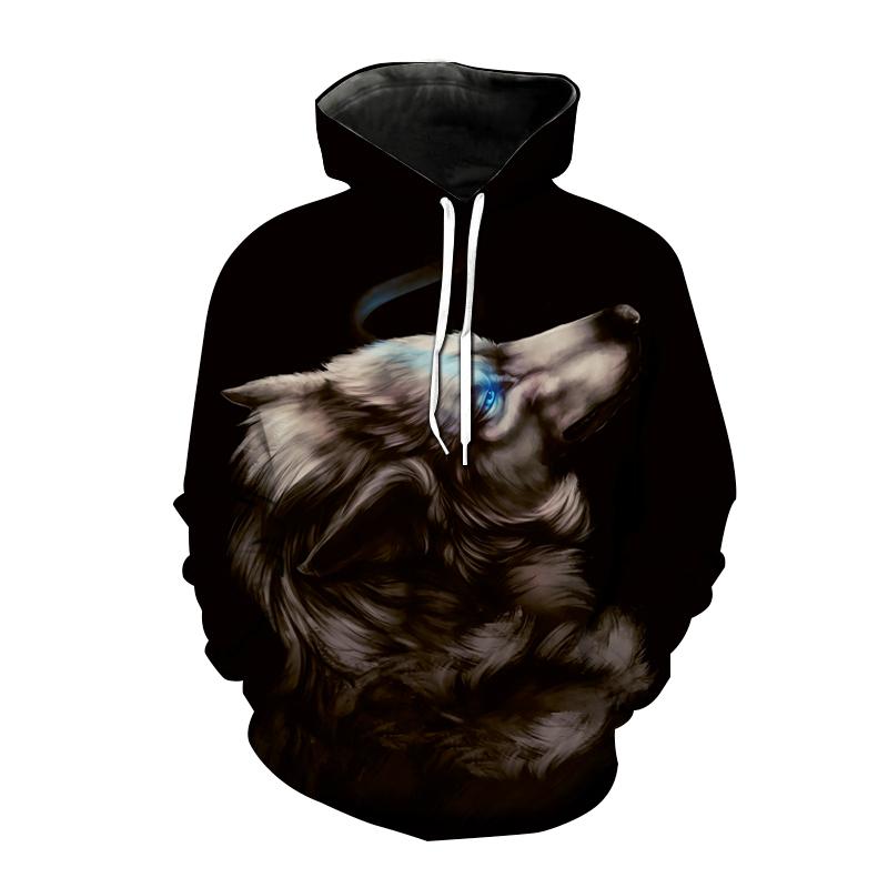 Весенние новые модные толстовки с капюшоном с принтом животных волка 3D для мужчин и женщин повседневная толстовка с капюшоном