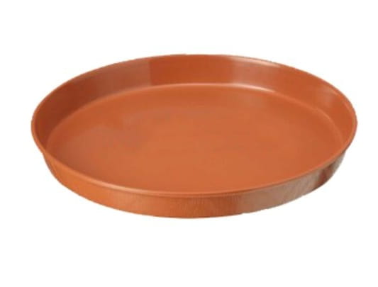 Wood-Like Round Plant Pot Saucer , Terracotta