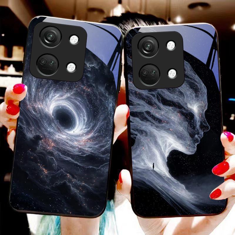 Space Starry Sky Horse For OnePlus Nord CE N3 30 2 20 4 2T 2 Lite 5G Ace 5 2V 6 7 10 8 9 12 13 Tempered glass phone case black