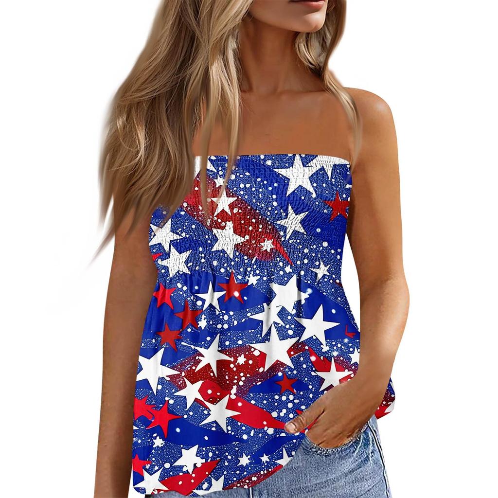 Летние топы-трубы для женщин, милая сексуальная футболка без рукавов с принтом на открытых плечах