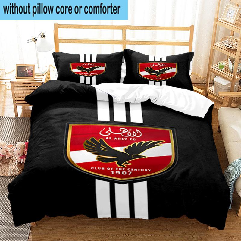 3pcs Al Ahly FC Printed Bedding Set Duvet Cover Closure Includes 1 Duvet Cover & 2 Pillowcases Bedding Sets Home Decor Gifts
