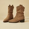 Pointed Retro Short Boots Women's Summer 2025 New Brown Maillard Boots Wasteland Suede Sleeve Western Boots