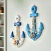 13-дюймовое морское деревянное настенное искусство с пеньковой веревкой, прибрежная пляжная тема, настенное украшение с ракушками и морскими звездами для дома, ванной комнаты, гостиной, спальни