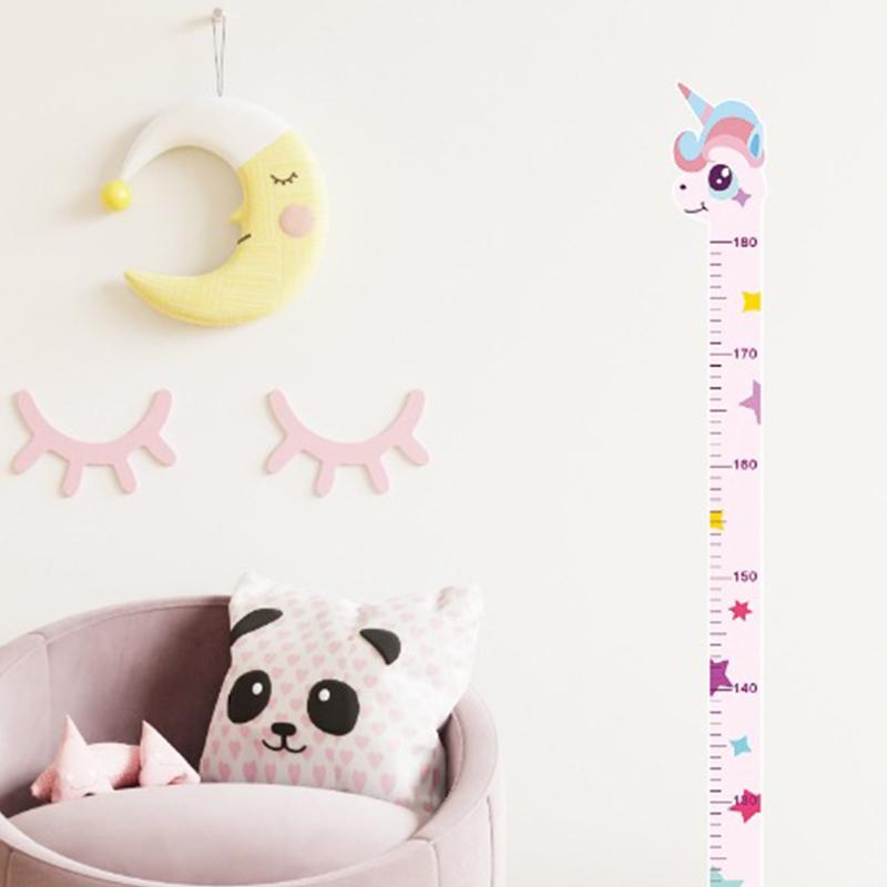 Милый мультяшный стикер высоты единорога динозавра жирафа настенная линейка для измерения высоты наклейки для детской комнаты декор детского сада