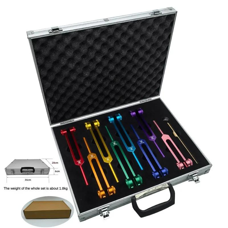 Aluminum Alloy Tuning Forks Medical Eight Colored Set Healing Tuning Fork Diapason Therapy Musical Instruments Yoga Meditation Accessory