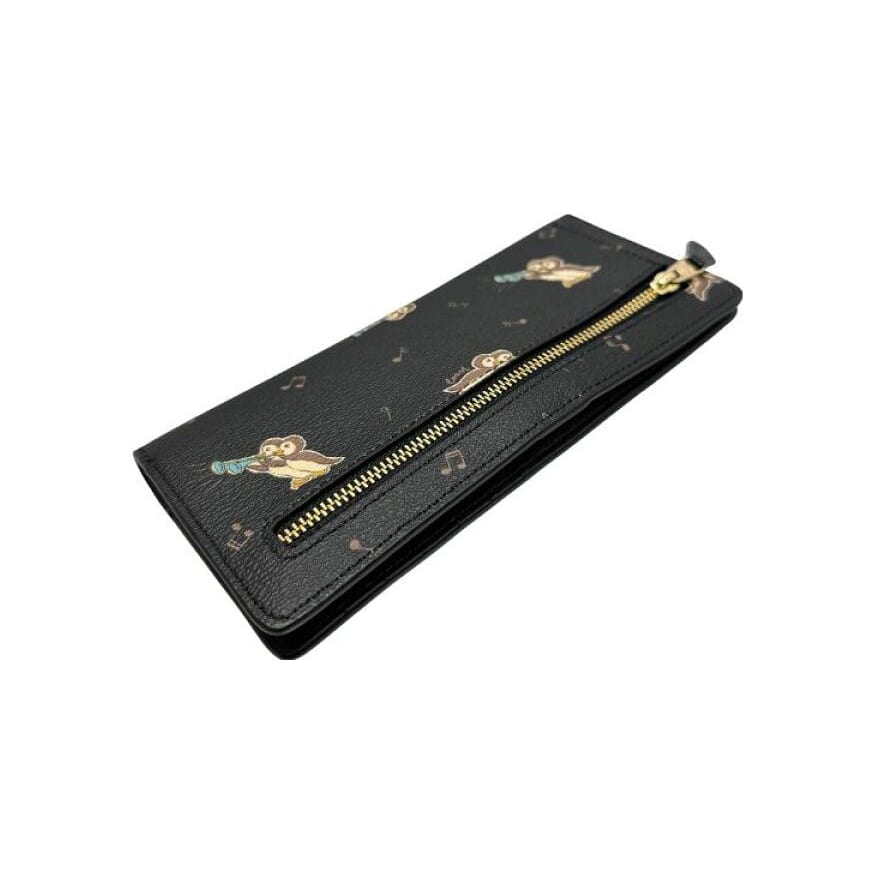 COACH Slim Wallet Coated Canvas With Smooth Leather Card Holder, Wallet Women's Black CF540-IMA47