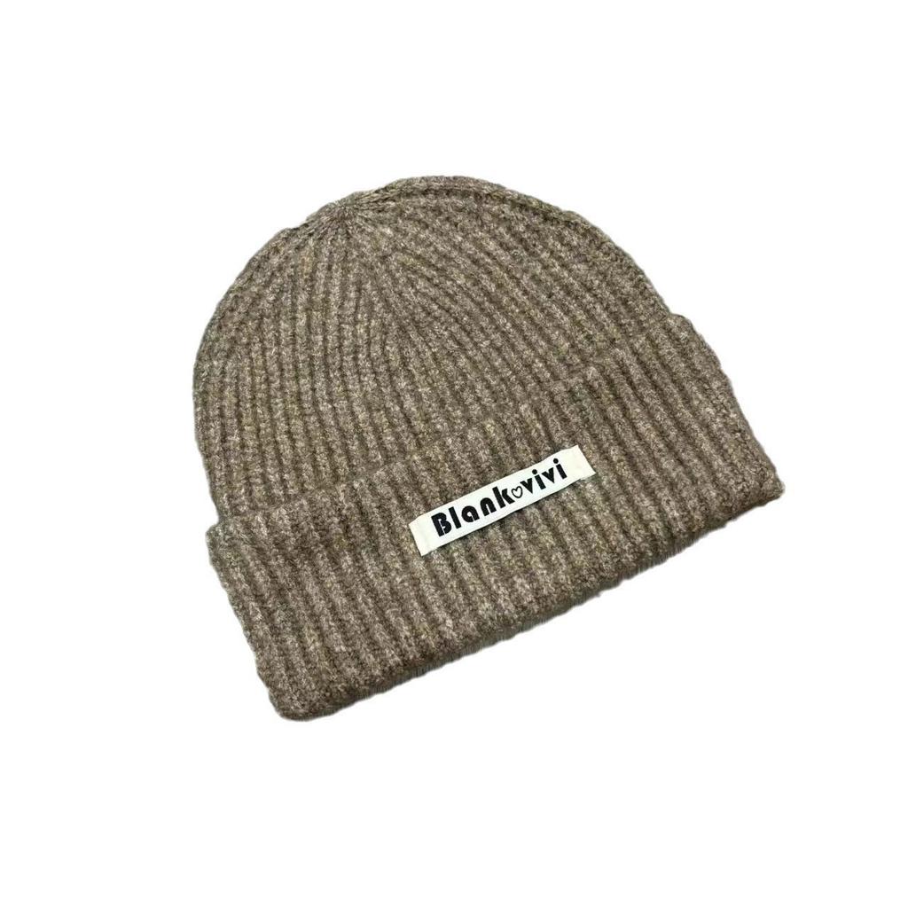 Новые модные и универсальные шапки-бини с длинными надписями для женщин на осень и зиму, шапка из шерсти, подчеркивающая лицо, для улицы, теплая вязаная шапка