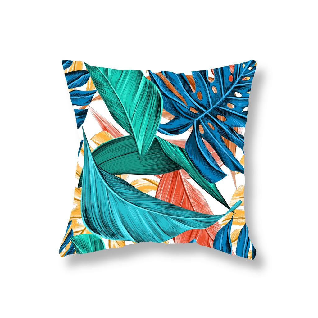 Красочные художественные наволочки с листьями растений, украшения для дивана, прикроватные тумбочки для офиса, игрового стула, чехлы для подушек, украшения дома 45x45 см