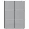 Walk in Shower Screen Black 140 x 195 cm Tempered Glass