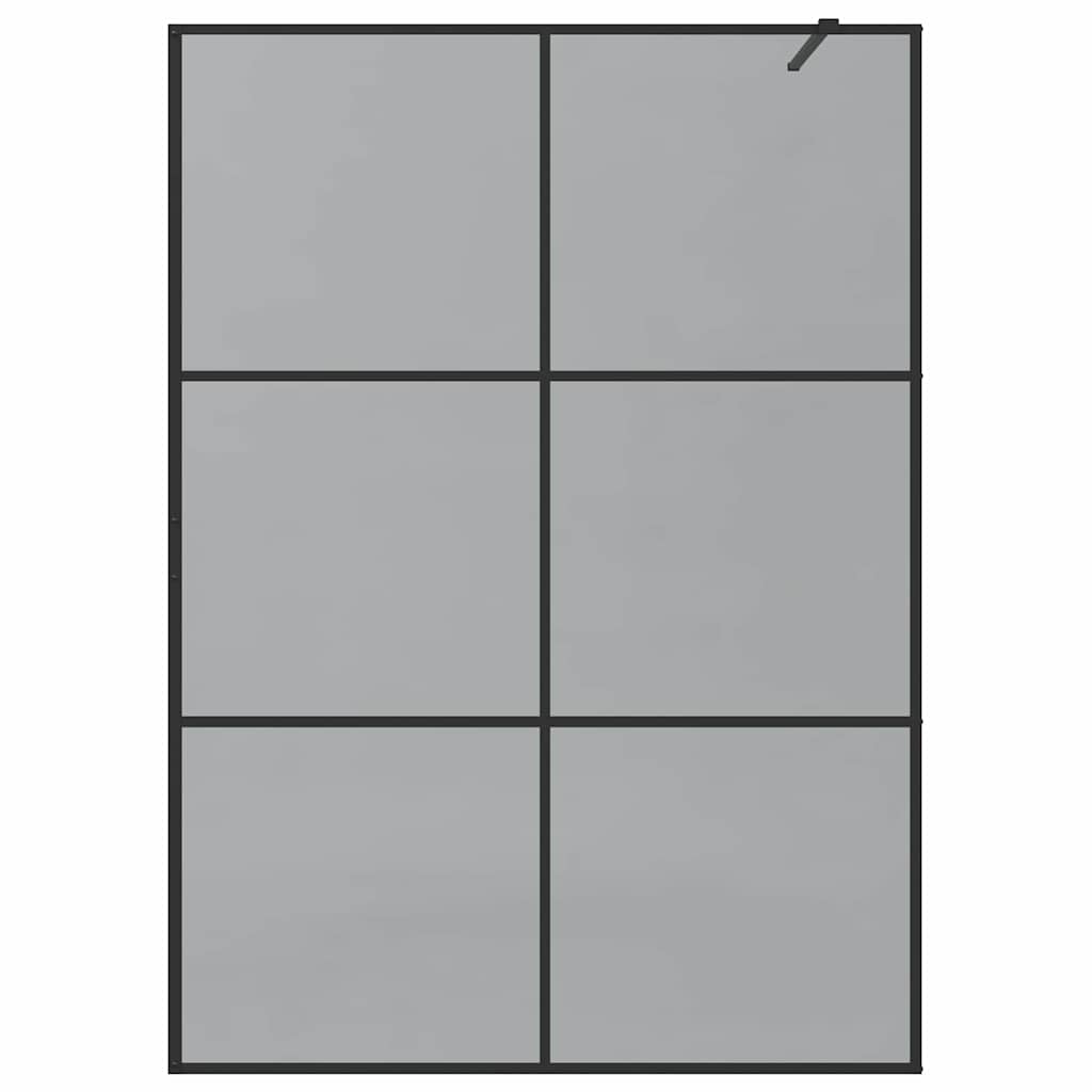 Walk in Shower Screen Black 140 x 195 cm Tempered Glass
