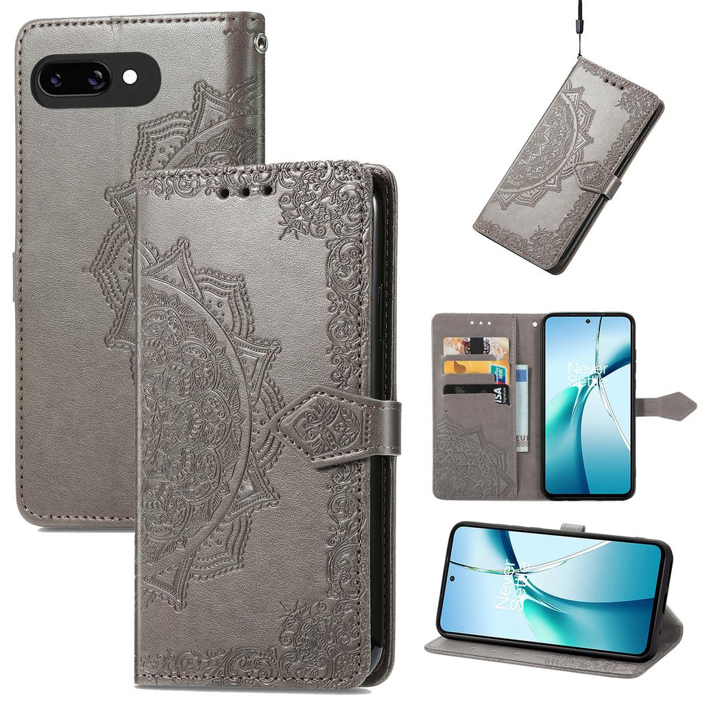 For Google Pixel 9a Wallet Case Mandala Flower Leather Phone Cover Stand