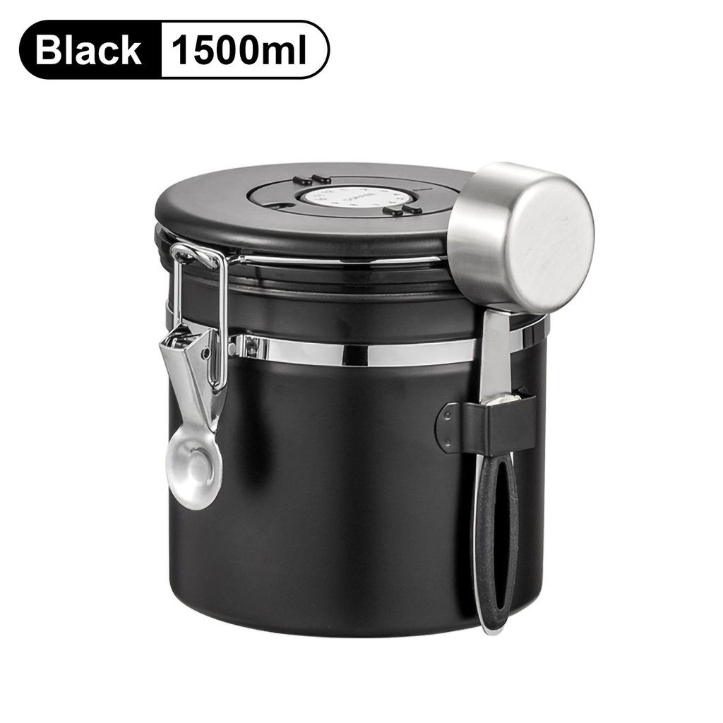 1,2 л/1,5 л Нержавеющая сталь герметичный контейнер для кофе кофейных зерен чай сахар герметичный кухонный органайзер для хранения продуктов питания контейнер