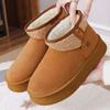 Cotton Shoes Women's New Warm Snow Boots Versatile Fashion Medium Boots Cold-proof and Comfortable Women's Boots Piled Thickened Cotton Boots