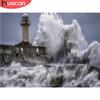 HUACAN 5d Diamond Embroidery Landscape Full Square Diamond Painting Lighthouse Cross Stitch Decor Home