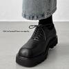 Square Headed Solid Color Leather Shoes With Thick Sole And Antislip Rubber For Men