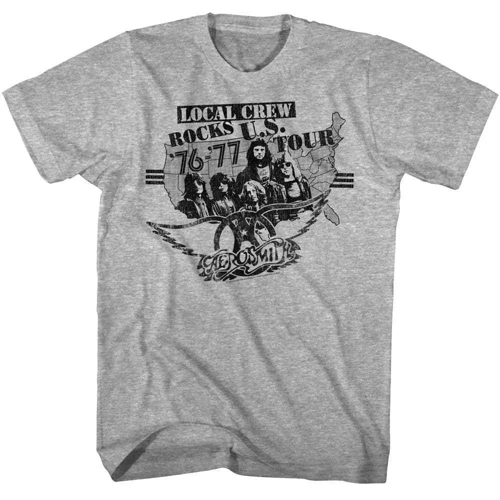 Aerosmith Local Crew Rocks U.S. Tour 76-77 Men's T Shirt