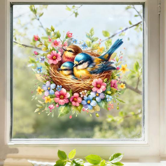 Static Window Sticker Decorative Bird Sticker Waterproof Scratch-Resistant Removable Sticker for DIY Home
