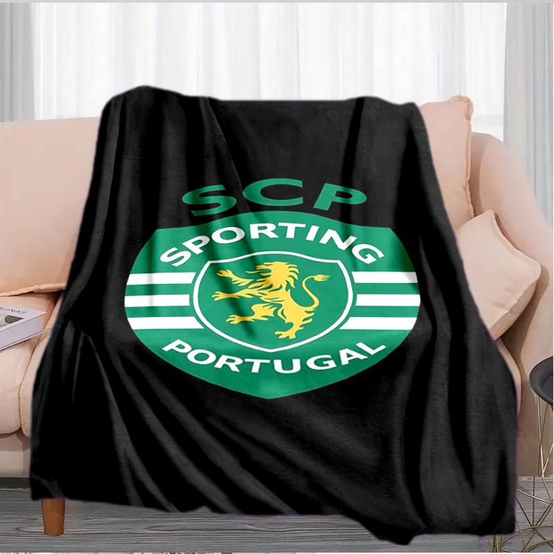 Sporting Cp Crest Emblem Blanket Suitable for Sofas, Beds, Offices, And Camping - Perfect Gift for Halloween Christmas