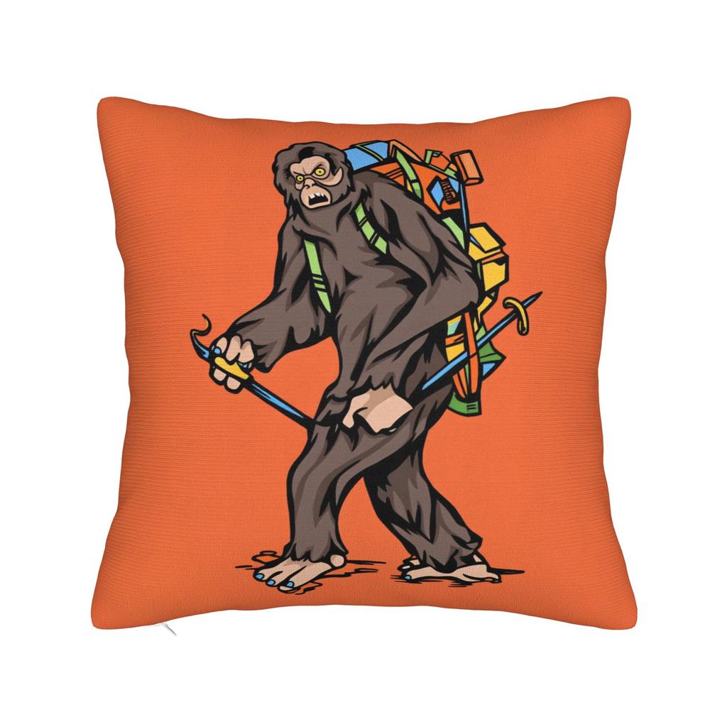 Bigfoot Hiking Illustration Printed Pillow Cover Vintage Pillow Case For Sofa Couch Bed Living Room Design Pillowcases Gift