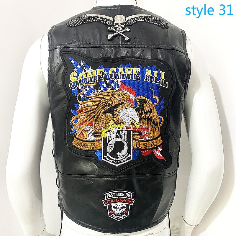 Vest Street Punk Vest Jacket Sleeveless Harley Motorcycle Badge Embroidered Vest