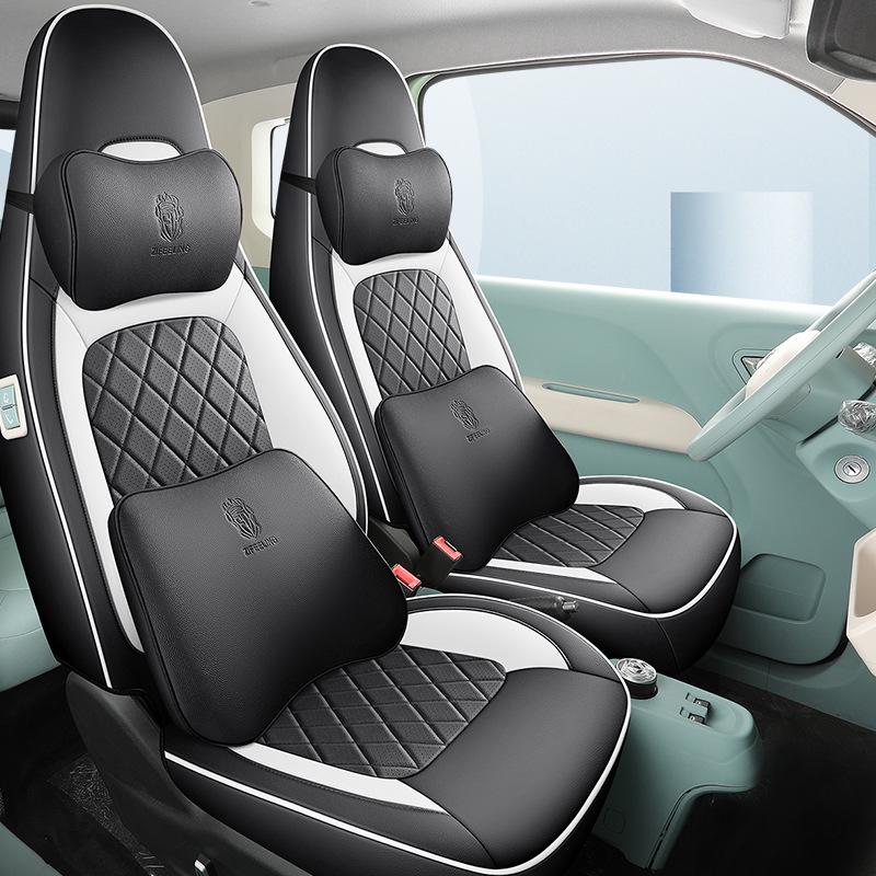 Lingbao UNI Cartoon Car Seat Cover - Full Coverage, Wear-Resistant Leather.