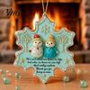 Transparent Acrylic Crafts Snowman Friend Hanging Ornament, 2D Xmas Tree Decor with Warm Friendship Decorative Window Wall Hangings Message,