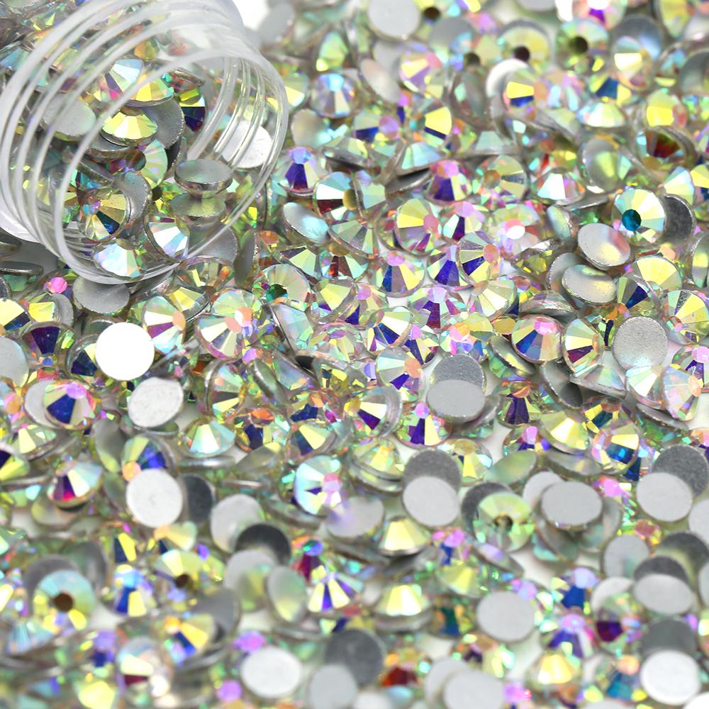 Whatstone SS3-SS50 Кристаллы для нейл-арта Стразы Наклейка Круглые Камни Плоская Основа Стеклянный Страз для Декора