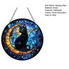 Halloween Witch Black Cat Hanging Sign 2D Flat Acrylic Broom