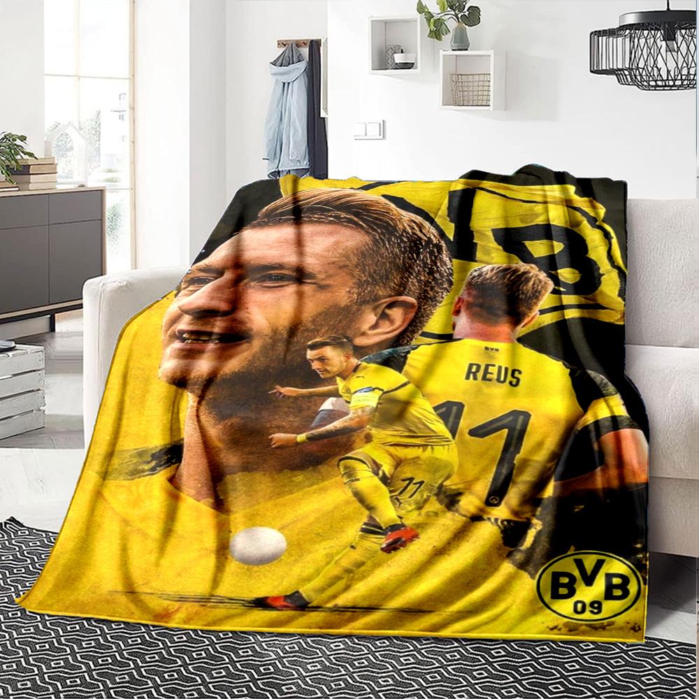 Marco Reus BVB Dortmund Football Star Print Fleece Blanket Soft Warm Throw Blanket Sofa Couch Bed Home Decor For Soccer Fans