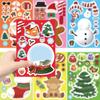 8pcs Cute Christmas Puzzle Stickers Make a Face Kids DIY Toys Assemble Sticker Games Xmas Party Favors 2025 New Year Gift
