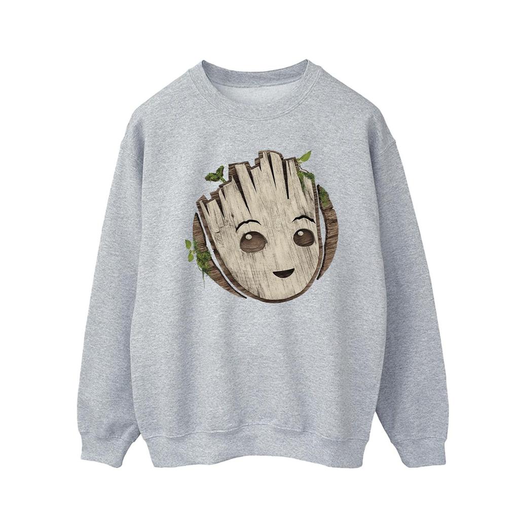 Marvel Mens I Am Groot Wooden Head Sweatshirt