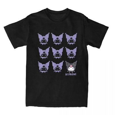 Футболка Kuromi Real Humor Повседневная Универсальная Уличная Одежда Мужская Женская Короткий Рукав Забавная Хлопковая Харадзюку Смешная Оверсайз Унисекс Топы