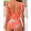 European and American Style Women Fashion Ruffled Cut Out Bikini Tummy Control Swimwear Push Up Monokini Swimsuit One Piece Backless Bathing Suit