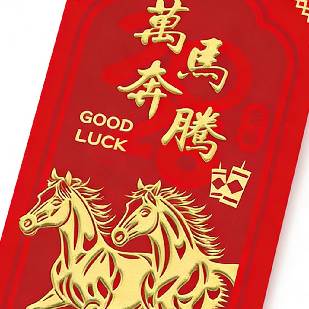 Red Envelopes For Money 6 Pieces Coin Pocket 2026 Auspicious Symbol Horse Print Red Packet For Adult Family Friend Birthday