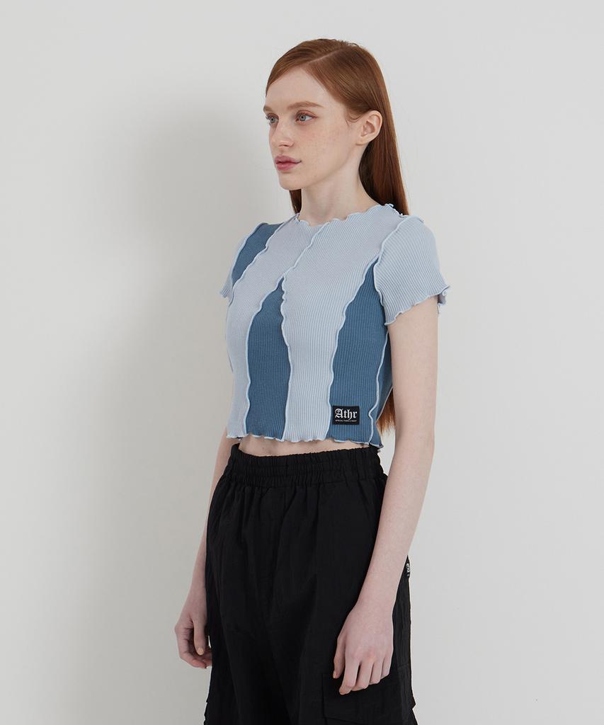 ANDTHEOTHER Blue Multi-Cut Short Sleeve T-Shirt