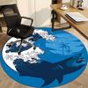1PC Ocean Waves Office Round Area Rug, Indoor Mat Suitable For Office, Under Office Chairs Bedroom Living Room Home Decor, Room Decos036