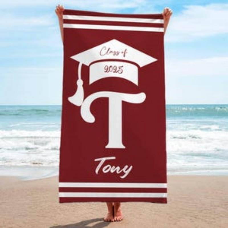 Class Of 2025 Graduation Gifts Grad Custom Beach Towel Pool Party Towel Personalized Graduation Trip Gifts