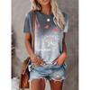 Summer Fashion Casual Comfortable Gradient Letter Printed Women's Short Sleeved Shirts