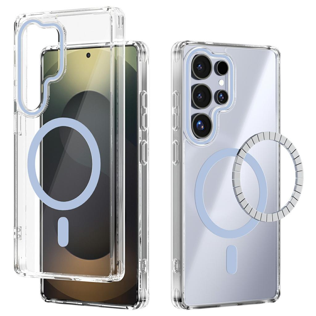 For Samsung Galaxy S25 Ultra Case Compatible with MagSafe Anti Scratch Clear TPU PC Phone Back Cover